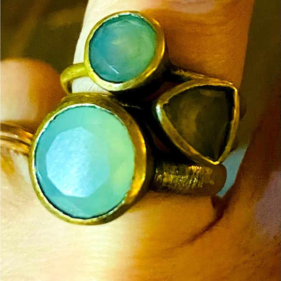 Jewelry | Three Rings Opal Citrine And Prehnite Can Be Worn Together Or ...